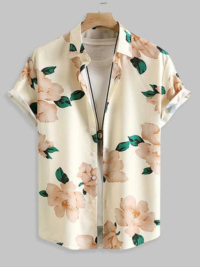 Camisa Masculina de Cetim Floral