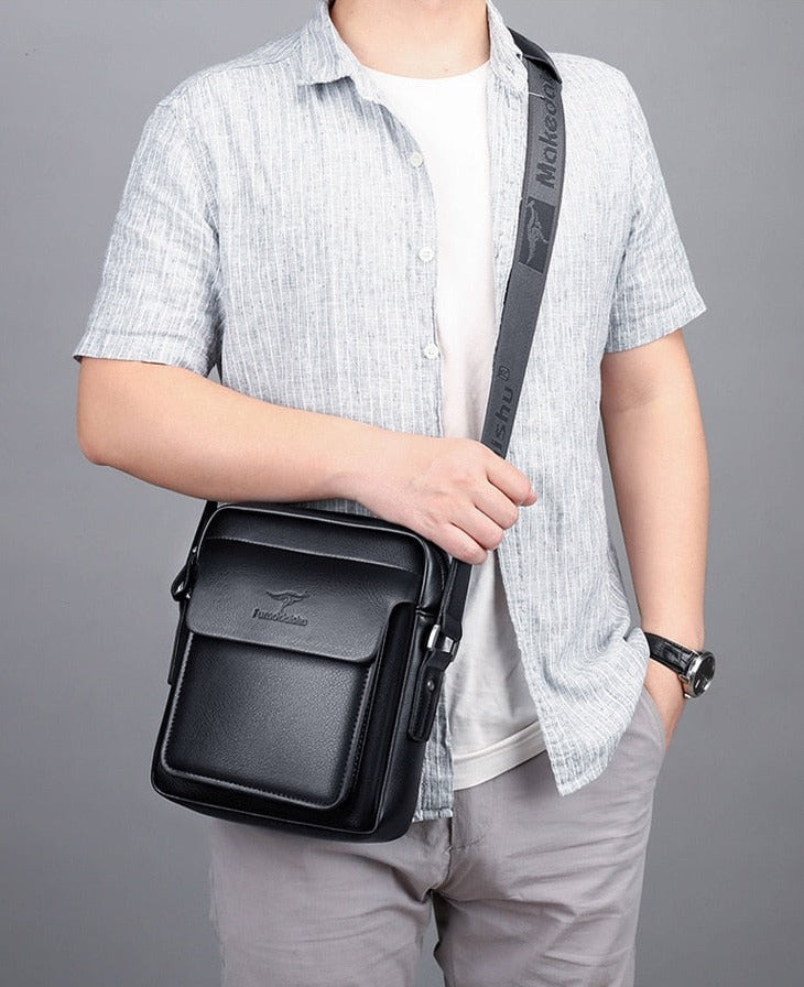 Bolsa Masculina Transversal de Couro